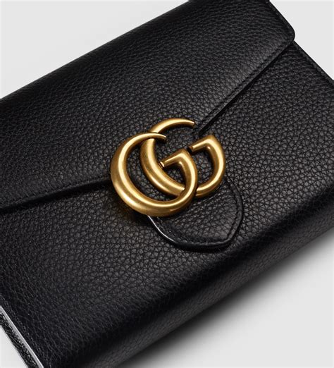 gucci marmont chain wallet|Gucci Marmont leather mini chain bag.